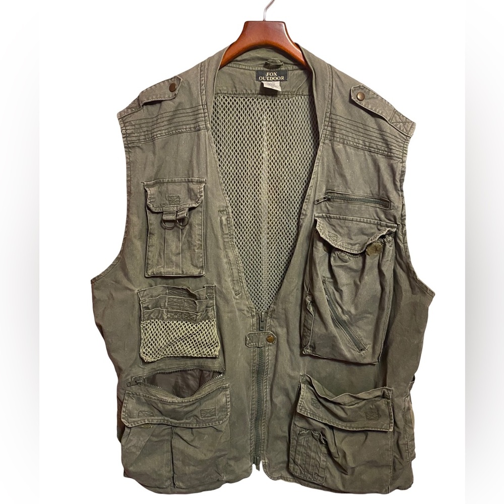 Vintage Fox Outdoor Multi Pocket Utility Vest Mens XXL Fishing Hunting Tactical